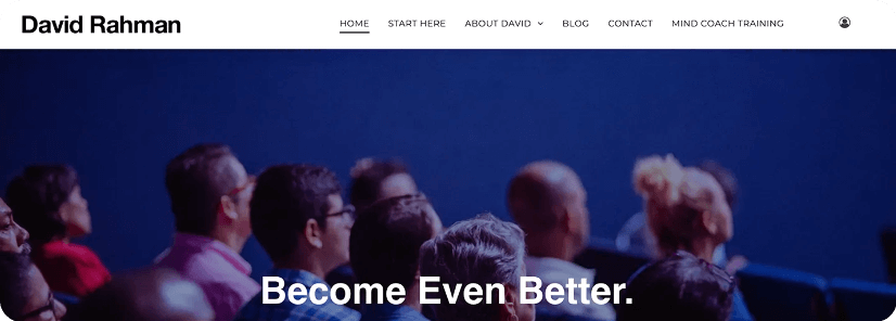 Website Examples: David Rahman Mind Coach Training