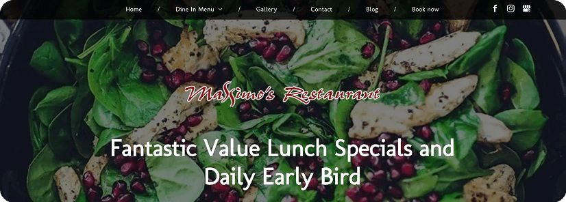 Website Examples: Massimo's Restaurant