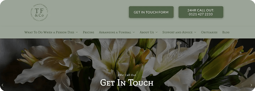 Website Examples: Thomas Furber & Co.